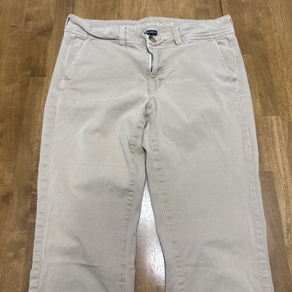 American Eagle kick boot chino pants women's 12XL long tan stretch preppy y2k - Picture 2 of 15